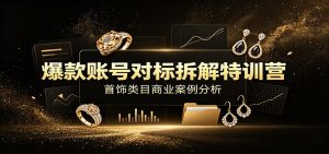 爆款账号对标拆解特训营：首饰类目商业案例分析，配套完整资料内容-资源站