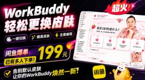 WorkBuddy轻松更换皮肤，199元闲鱼上已经不少人下了单！情绪价值拉满，WorkBuddy Theme Manager-资源站