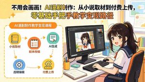 不用会画画！AI漫剧制作：从小说取材到付费上传，零基础手把手教学变现路径(更新-资源站
