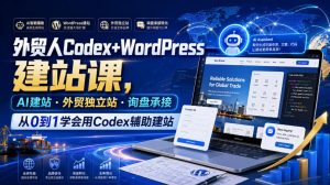 外贸人Codex+WordPress建站课，AI建站·外贸独立站·询盘承接，从0到1学会用Codex辅助建站-资源站