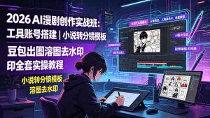 2026AI漫剧创作实战班：工具账号搭建｜小说转分镜模板｜豆包出图溶图去水印全套实操教程-资源站