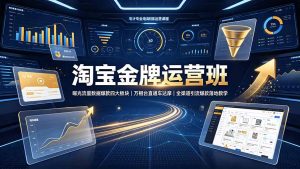 淘宝金牌运营班-7月：曝光流量数据爆款四大板块｜万相台直通车达摩｜全渠道引流爆款落地教学-资源站