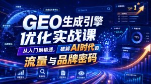 GEO生成引擎优化实战课,从入门到精通,破解AI时代的流量与品牌密码-资源站