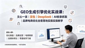 GEO生成引擎优化实战课:文心一言|豆包|DeepSeek|AI收录抓取|品牌电商优化全套落地实操教学-资源站