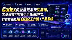 Codex商业落地系统实战课，零基础零门槛新手小白也能学会，打造自己的AI自动化工作流+产品系统-资源站
