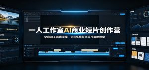 一人工作室AI商业短片创作营：全套AI工具库实操，光影品牌叙事成片落地教学-资源站