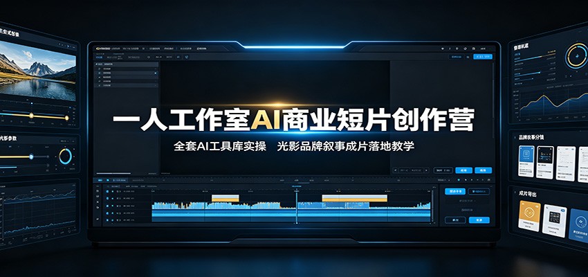 一人工作室AI商业短片创作营:全套AI工具库实操,光影品牌叙事成片落地教学-资源站