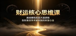 财运核心思维课：通透赚钱底层大道逻辑，告别盲目学术被收割的财富心法-资源站