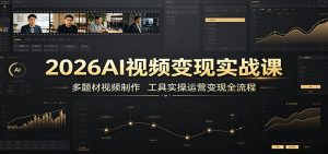 2026AI视频变现实战课：多题材视频制作，工具实操运营变现全流程-资源站