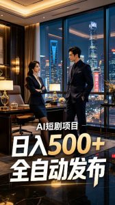 快手AI短剧自动发布，矩阵批量运营变现，轻资产副业项目，日入500+【揭秘】-资源站