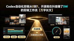 Codex自动化剪辑从0到1，开源我在抖音赚了5W 的剪辑工作流【万字长文】-资源站