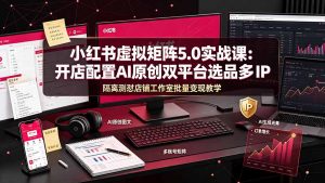 小红书虚拟矩阵5.0实战课:开店配置|AI原创|双平台选品|多IP隔离|测怼店铺工作室批量变现实操教学-资源站