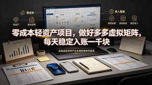 零成本轻资产项目,做好多多虚拟矩阵,每天稳定入账一千块-资源站
