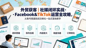 外贸获客｜社媒闭环实战·Facebook&TikTok运营全攻略，从账号搭建到成交转化一站式落地教学-资源站
