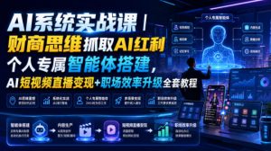 AI系统实战课｜财商思维抓取AI红利｜个人专属智能体搭建，AI短视频直播变现+职场效率升级全套教程-资源站