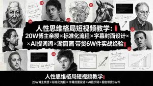 人性思维格局短视频教学：20W博主亲授×标准化流程×字幕封面设计×AI提示词×橱窗带货6W件实战经验-资源站