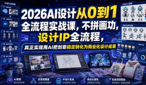 2026AI设计从0到1全流程实战课，不拼画功，设计IP全流程，真正实现用AI把创意稳定转化为商业化设计成果-资源站