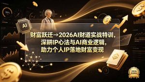 财富跃迁→2026AI财道实战特训，深耕IP心法与AI商业逻辑，助力个人IP落地财富变现-资源站