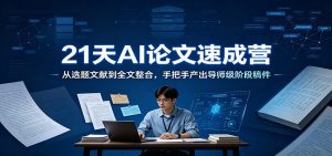 21天AI论文速成营：从选题文献到全文整合，手把手产出导师级阶段稿件-资源站