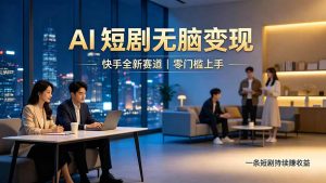 别乱找副业了，快手 AI 短剧零门槛长久被动增收-资源站