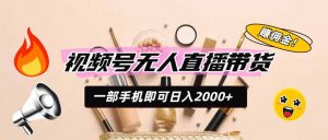视频号无人直播带货，一部手机即可日入2000+，躺赚商家CPS佣金-资源站