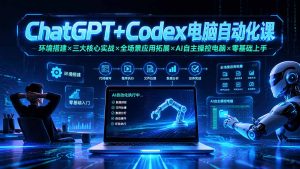 ChatGPT+Codex电脑自动化课：环境搭建×三大核心实战×全场景应用拓展×AI自主操控电脑×零基础上手-资源站