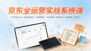 京东全运营实战系统课：POP开店入驻×选品搜索优化×京准通推广×活动营销×数据分析×店铺星级×自营VC-资源站