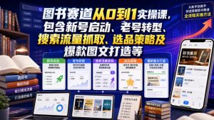 图书赛道从0到1实操课，包含新号启动、老号转型、搜索流量抓取、选品策略及爆款图文打造等-资源站