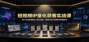 短视频IP量化获客实战课：用十台设备搭建五十账号矩阵，精准打造引流接单型流量账号-资源站