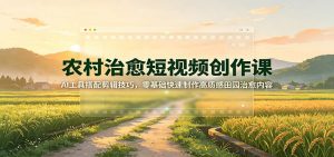 农村治愈短视频创作课：AI工具搭配剪辑技巧，零基础快速制作高质感田园治愈内容-资源站