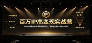 百万IP高变现实战营：从定位获客到私域批量成交，搭建完整IP商业闭环-资源站