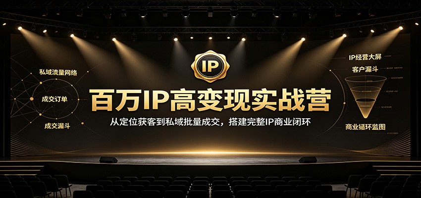 百万IP高变现实战营:从定位获客到私域批量成交,搭建完整IP商业闭环-资源站