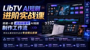 LibTV AI短剧进阶实战课，搭建一套成熟标准化AI短剧制作工作流，带你从素材创作走向专业镜头叙事-资源站