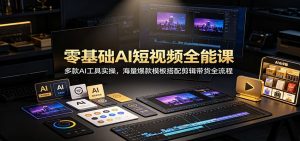零基础AI短视频全能课:多款AI工具实操,海量爆款模板搭配剪辑带货全流程-资源站