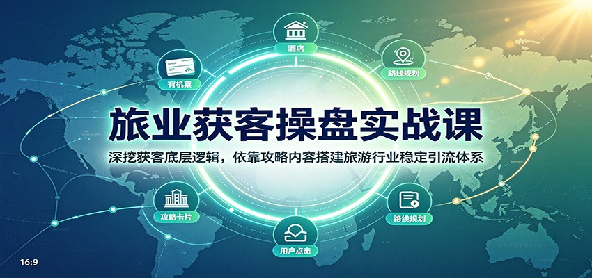 旅业获客操盘实战课：深挖获客底层逻辑，依靠攻略内容搭建旅游行业稳定引流体系-资源站