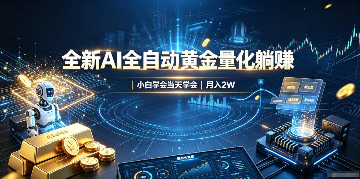 全新AI全自动黄金量化躺賺：小白学会当天学会，月入2W！【揭秘】-资源站