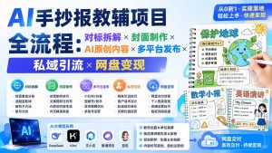 AI手抄报教辅项目全流程:对标拆解×封面制作×AI原创内容×多平台发布×私域引流×网盘变现-资源站