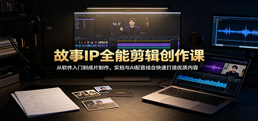故事IP全能剪辑创作课:从软件入门到成片制作,实拍与AI配音结合快速打造优质内容-资源站