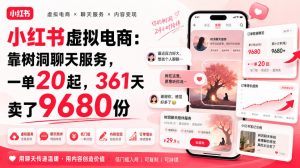 小红书虚拟电商：靠树洞聊天服务，一单20起，361天卖了9680份-资源站