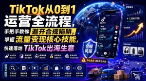 TikTok从0到1运营全流程,手把手教你避开合规陷阱,掌握流量变现核心技能,快速落地TikTok出海生意(更新8月)-资源站