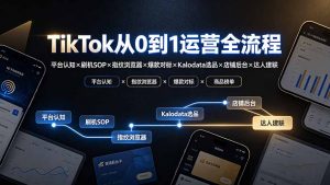 TikTok从0到1运营全流程-更新:平台认知×刷机SOP×指纹浏览器×爆款对标×Kalodata选品×店铺后台×达人建联-资源站