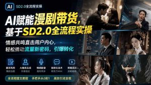 AI赋能漫剧带货,基于SD2.0全流程实操;情感共鸣直击用户内心,轻松撬动流量新密码,引爆转化-资源站