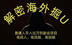 解密海外掘U,普通人月入过万的副业项目,低投入、低风险高回报,没有之一-资源站