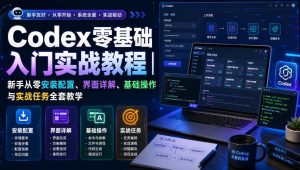 Codex零基础入门实战教程|新手从零安装配置、界面详解、基础操作与实战任务全套教学-资源站