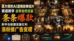 某大佬的AI温情故事短片赛道教学,自带自然流量,条条爆款,新手也能蹭流量红利,涨粉接广告变现-资源站