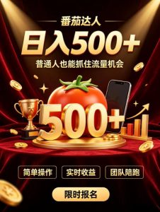 番茄达人日入500+?普通人也能参与?做番茄达人真的可行?零门槛番茄推文,新手也能上手做达人【揭秘】-资源站