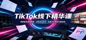 TikTok线下精华课：爆款脚本架构拆解，成熟选品体系，配套PPT素材完整落地-资源站