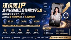 短视频IP直销获客系统全体系教学5.0;搭建账号内容运营三大支柱,打造线上最小倍增单位实现精准被动吸客-资源站