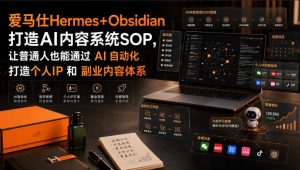 爱马仕Hermes+Obsidian打造AI内容系统SOP，让普通人也能通过 AI 自动化打造个人IP 和 副业内容体系-资源站