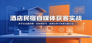 酒店民宿自媒体获客实战：多平台流量拆解，短视频起号，直播运营与免费流量打法-资源站